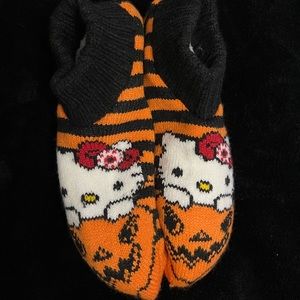 Hello Kitty Halloween Pumpkin Slipper Socks